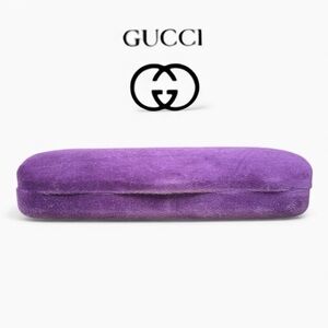 Gucci Large Hard Clamshell Case ONLY Eyeglasses Sunglasses Royal Purple Velvet